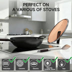 13.5" Carbon Steel Wok Pan - Pre-Seasoned Flat Bottom Woks & Stir-fry Pans Chinese Cookware with Lid & Spatula - For Pan-fry,Stir Fry, Steam, BBQ & Camping - Compatible with Induction, Gas