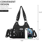Angel Kiss Purses for Women Small Hobo Shoulder Bags Vagen Leather Multi-Pocket Tote Bag with Zipper