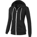 Givon Womens Casual Zip Up Hoodie Cotton Blend Soft Fabric Basic Layering Hooded Jacket With Kangaroo Pocket