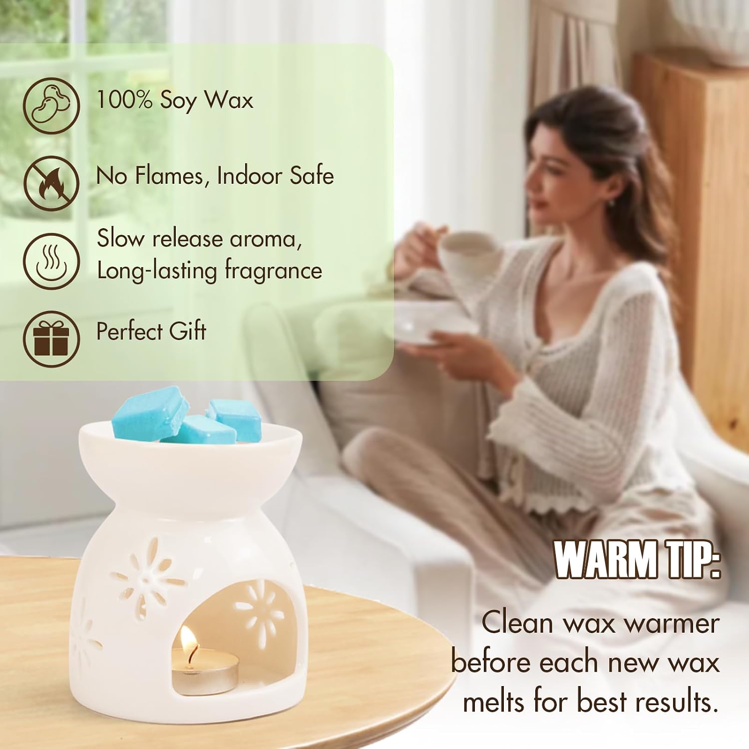 Wax Melts Wax Cubes, Soy Wax Cubes For Wax Warmer, Ocean Breeze, Fresh Linen, Bohemia Forest, Winds In Summer, 4 X 2.5 Oz
