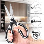 Omdar 3 Pack Kitchen Scissors & Seafood Scissors Set, Sharp Kitchen Shears | All Purpose Stainless Steel Heavy Duty For Poultry Food Dishwasher Safe With Protective Sheath Comfort-Grip