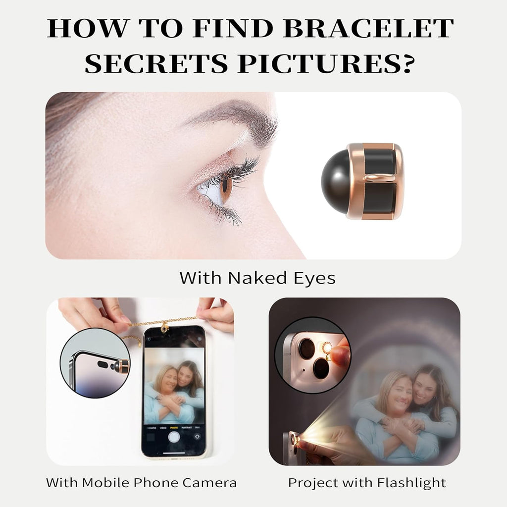 Easycosy Personalized Bracelets with Picture Inside, Mothers Day Love Gifts for Mom Wife, Custom Photo Projection Bracelets Customized Birthday Anniversary Memorial Jewelry Gifts for Women Girlfriend Her