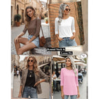 Zeagoo Women Tops 3 Pack 3/4 Sleeve Crewneck Cute Basics Tees Casual Fashion Summer Spring T Shirts Business Work Tee Top