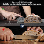 2026 New Upgraded Offset Bread Knife For Homemade Bread, 10.5 Inch Resharpenable Serrated Knife, Ultra-Sharp Sourdough Slicing, Perfect Kitchen Gift, Designed For Cutting Cakes, Fruits & Meat