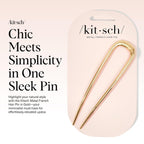 Kitsch French Hair Pins For Women – Elegant & Durable Metal French Pin For Updos, Chignon, Buns & Twist Hairstyles | Secure Hold All Day, Comfortable Fit - Gold, 1Pc