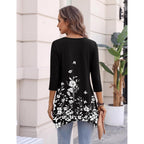 Zeagoo 3/4 Sleeve Womens Tops Dressy Casual Tunics To Wear With Leggings Loose Fit Cute Blouses 2026 Trendy
