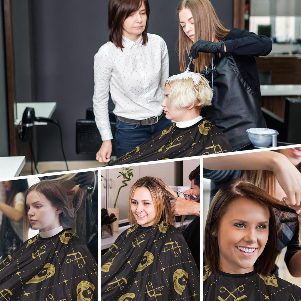 Professional Hair Cutting Cape With Neck Duster Brush, Waterproof Salon Barber Cape With Snaps, Barber Accessories (Hair Cutting Scissors And Men)