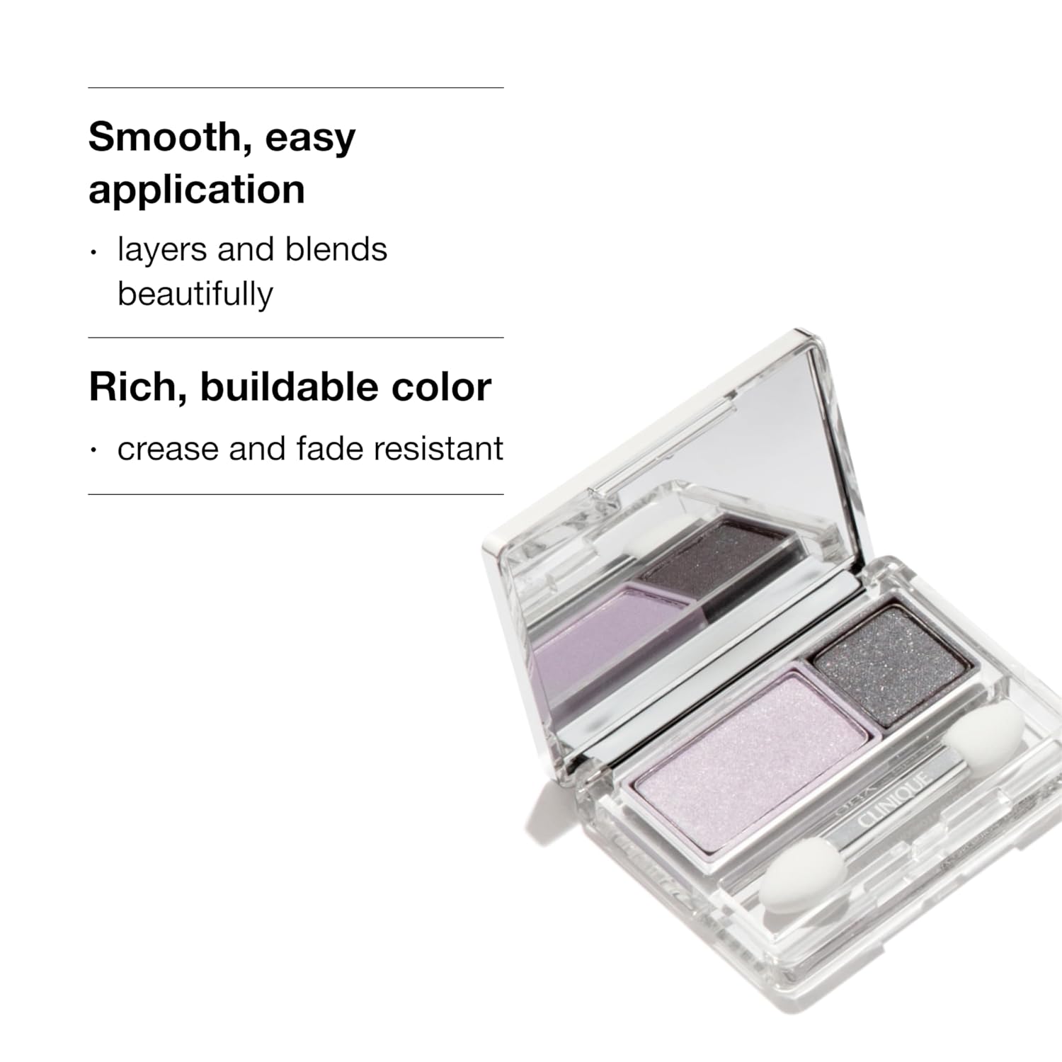Clinique All About Shadow Duo Eye Shadow Makeup | Safe For Sensitive Eyes | Buildable + Long-Wearing Color | Smooth, Easy Application | Buildable + Long-Wearing Color | Smooth, Easy Application