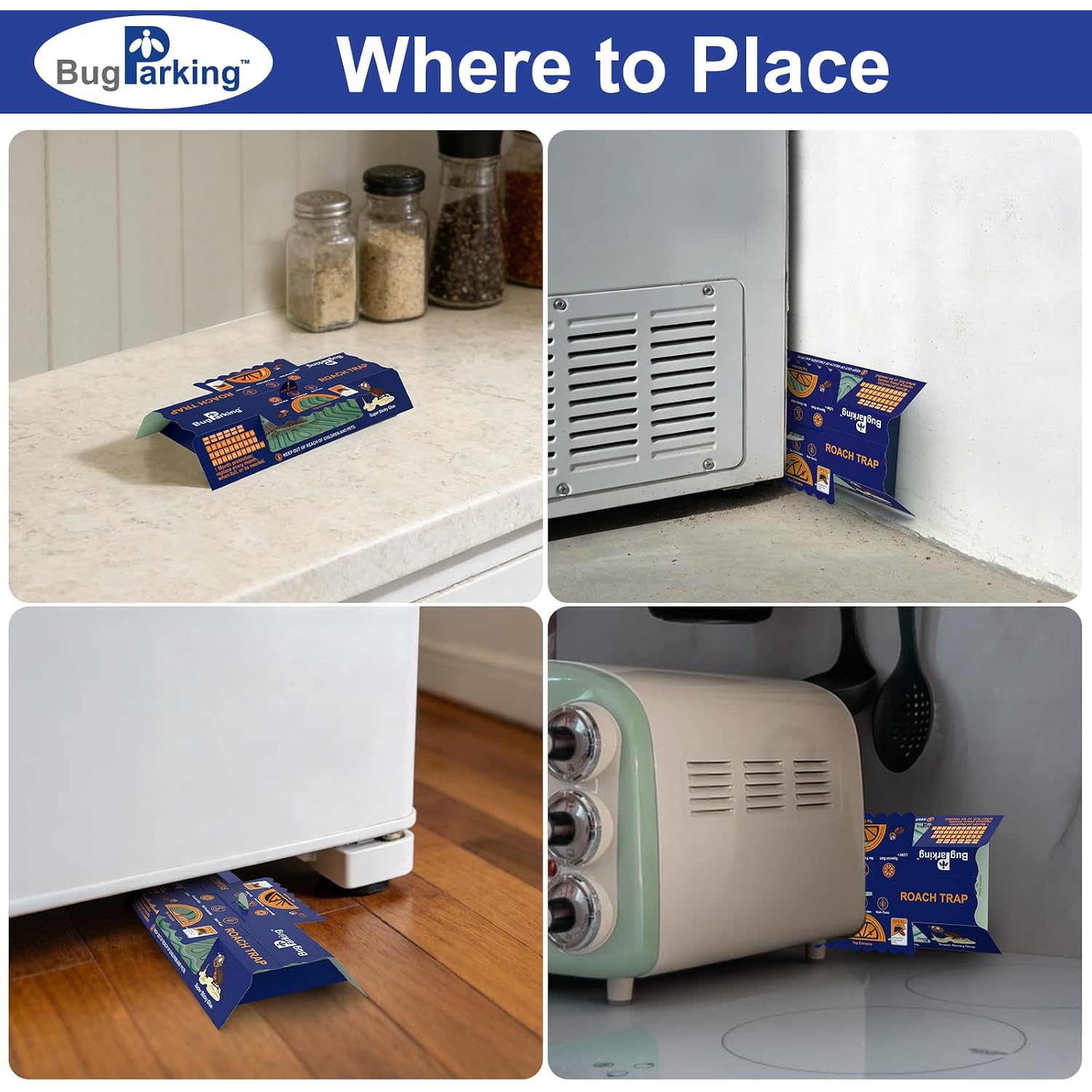 Roach Traps Indoor Sticky Glue Traps For Roaches Cockroach Trap Indoor Home Roach Motels Trap (10 Traps)