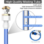 Upgraded Misters For Outside Patio, 3-Way Fine-Mist Leak-Proof Hose Mister Misting System, 6.6Ft Patio Mister For Cooling Outdoor, Cobra Mist Stand For Greenhouse Chicken Dog Pool Trampoline