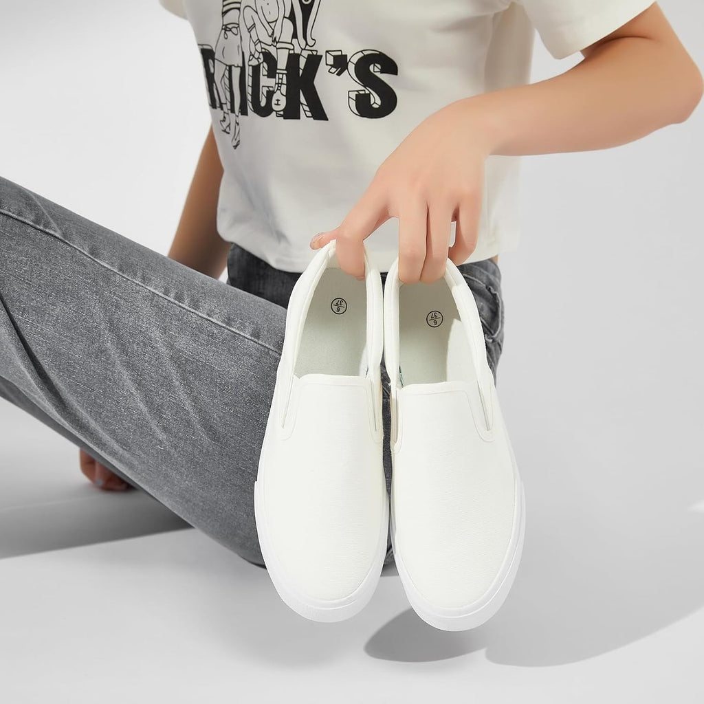 Women'S Slip On Shoes Canvas Sneakers Loafers Non Slip Shoes Low Top Casual Shoes