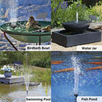 Biling Upgraded Solar Fountain Pump Kit With Ground Stake For Bird Bath | Adjustable Solar Panel, Brushless Low-Consumption Motor, 4 Spray Nozzles, Eco Solar Power For Garden Fish Tank