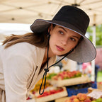 Sun Hats for Women Wide Brim Foldable Beach Hat UV UPF50+ Summer Sun Protection Bucket Hat for Outdoor, Gardening, Travel