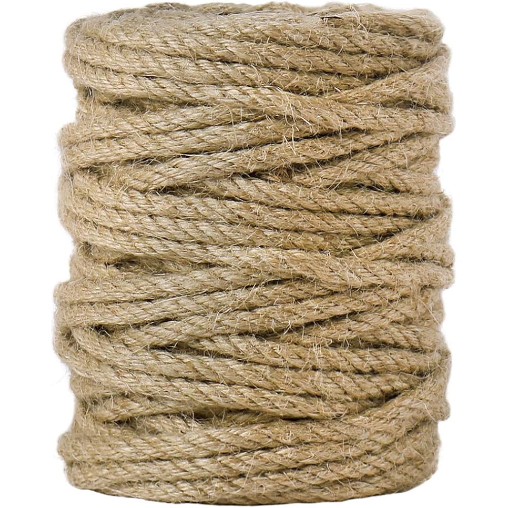 Tenn Well 5Mm Jute Rope, 100 Feet 4Ply Twisted Heavy Duty And Thick | Twine Rope For Gardening, Crafting, Bundling, Cat Scratching Post, Home Decor, Christmas Decorations