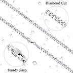 Fiusem 3.5mm Cuban Link Chains for Men, Silver Tone/Black/14K Gold Plated Stainless Steel Necklace Chain, Mens Necklace 16, 18, 20, 22, 24, 26, 28 Inch