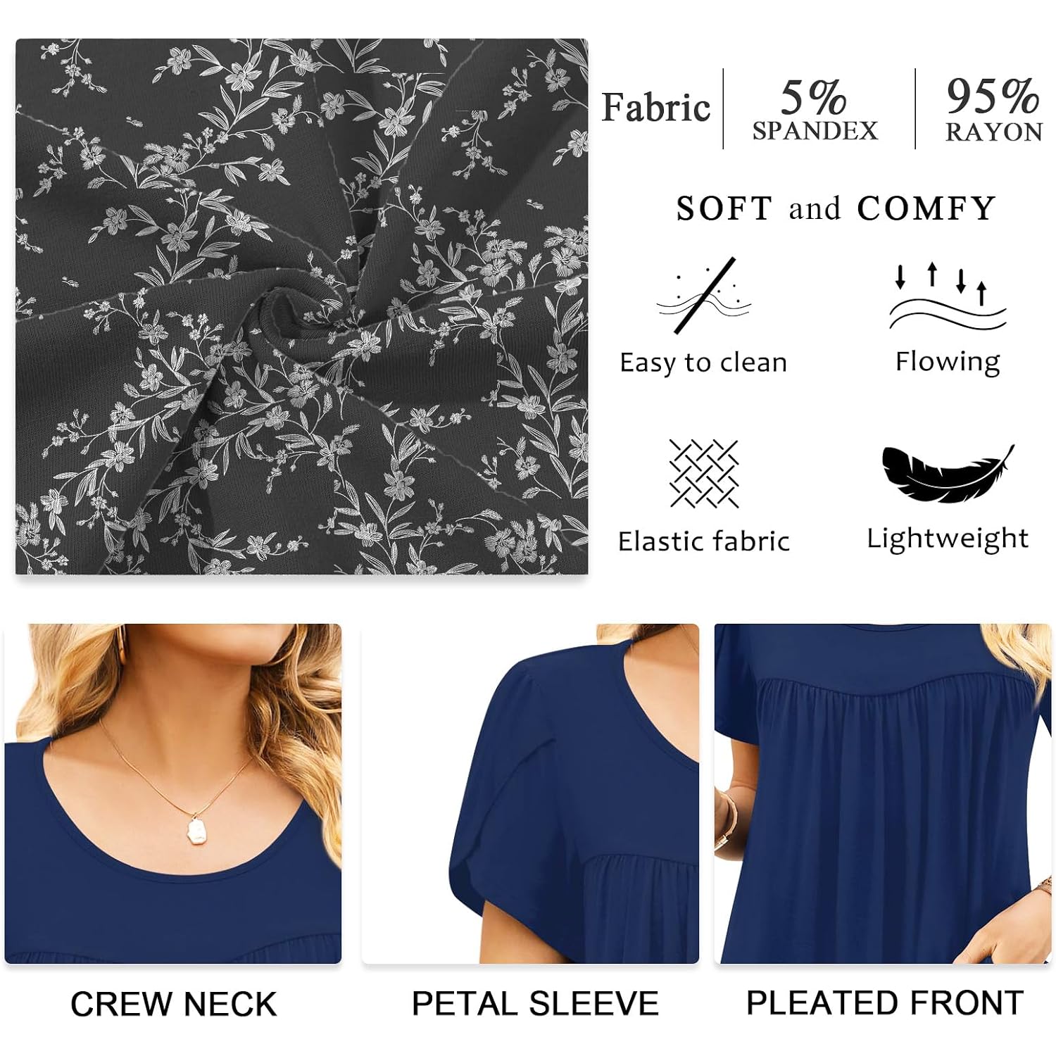 Anymiss 2026 Womens Spring Tunic Tops Summer Casual Loose Fit Short Sleeve T Shirts M-3XL