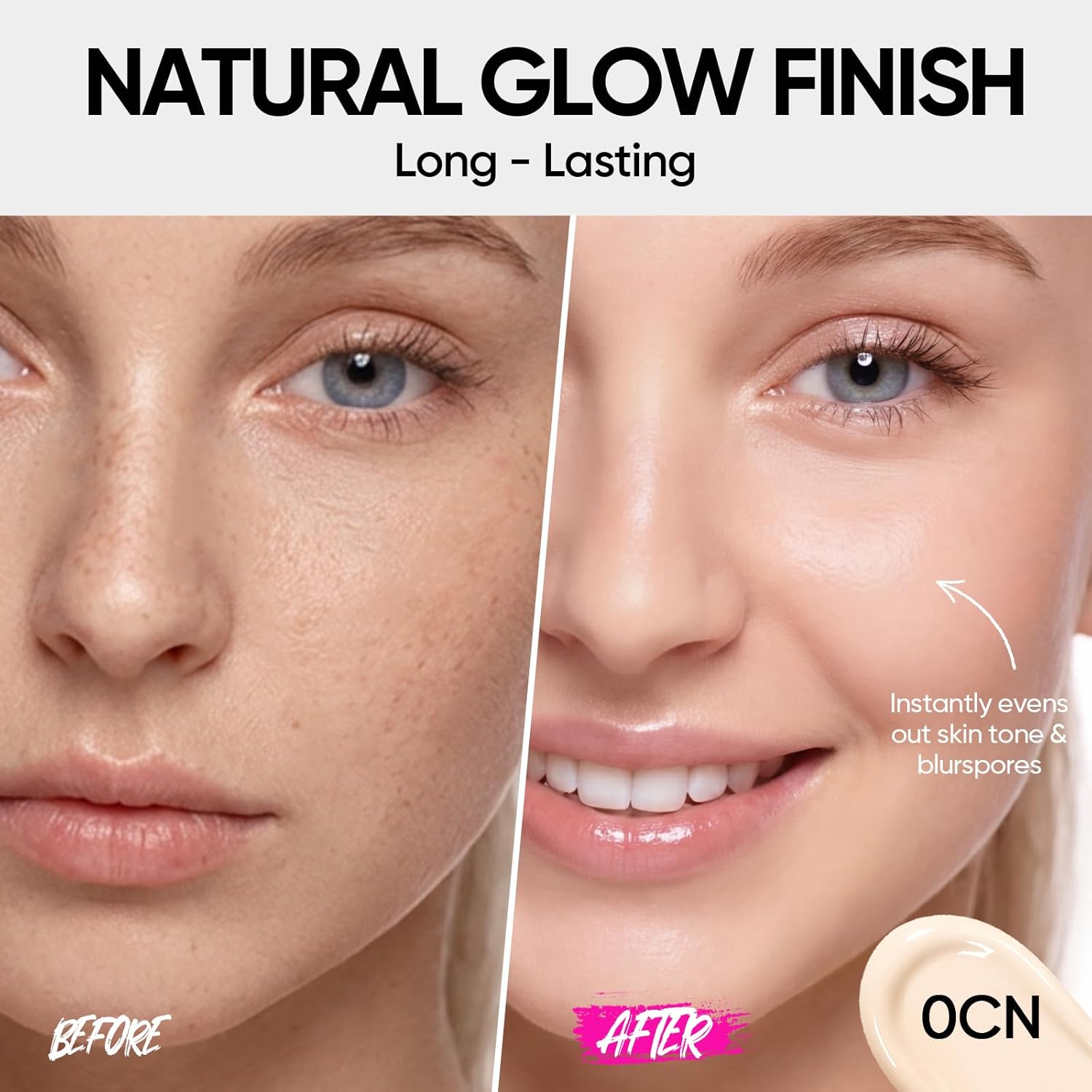 SKINTIFIC Pink Glow Cushion Foundation #0CN Cool Porcelain| Medium Coverage, Natural Glow Finish, Moisturizing for Dry Skin, Lightweight, Long-Lasting & Oxidation-Resistant