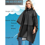 2 Pack Rain Ponchos For Adults Reusable - Raincoats Survival Emergency Heavy Duty Rain Coat With Drawstring Hood