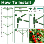 65 Inch 4 Pack Heavy Duty Tall Tomato Cages For Garden | Large Plant Support Stakes For Climbing Plants Heavy Vegetables, Adjustable Tomato Trellis For Outdoor Raised Garden Beds