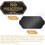 No Soliciting Sign For House With Stake - 50-Mil Thick Aluminum - 5X10 Inch/37 Inch High - Adjustable Height - Outdoor Yard Sign For Home And Front Door (A1512)