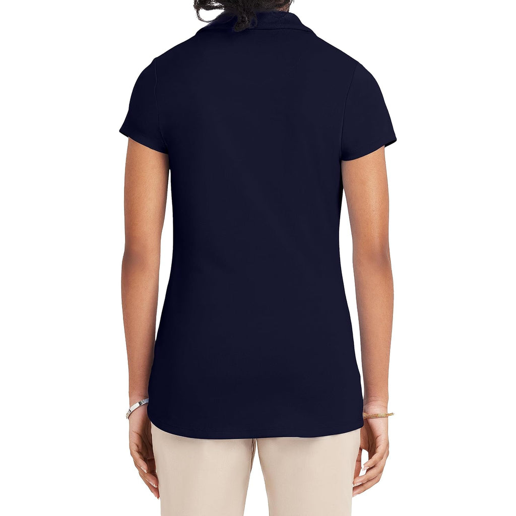 Izod Women'S Uniform Short Sleeve Polo Shirt, Button Closure, Moisture Wicking Performance Material & Fade Resistant