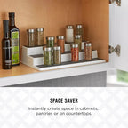 Copco 3-Tier Cabinet Spice Rack Organizer, 10 Inch Tiered Shelf Riser For Kitchen Cabinets, Pantry, And Countertop - Holds Spices, Seasonings, Oils, And Condiments