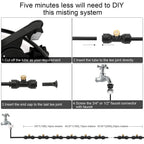 Misting Cooling System, Diy 33Ft(10M) Misting Line +10 Brass Mist Nozzles+ A Brass Connector(3/4'') Outdoor Mister System For Patio Waterpark Garden Trampoline Greenhouse