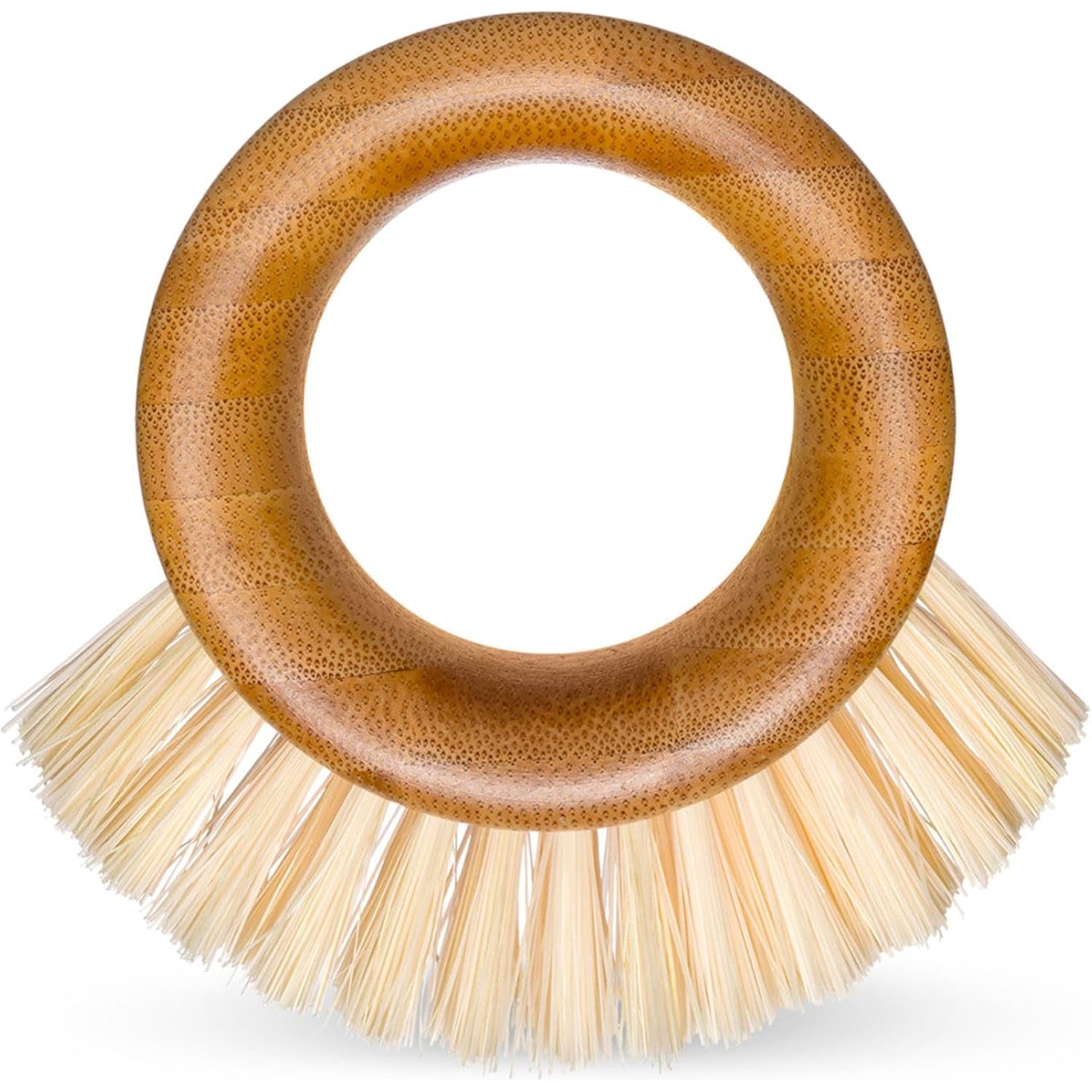 Full Circle The Ring Bamboo Produce Scrub Brush - Bpa-Free Vegetable & Fruit Cleaner - Removes Dirt From Potatoes, Mushrooms & Root Vegetables