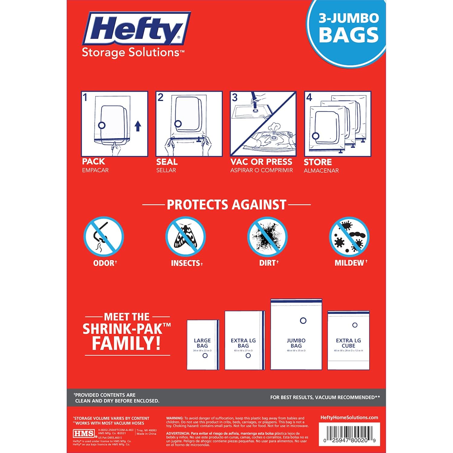 Space Bags Vacuum Storage Bags For Bedding Jumbo Compression 3 Pack Clear For Comforters Blankets (3 Jumbo/Bedding Solo)