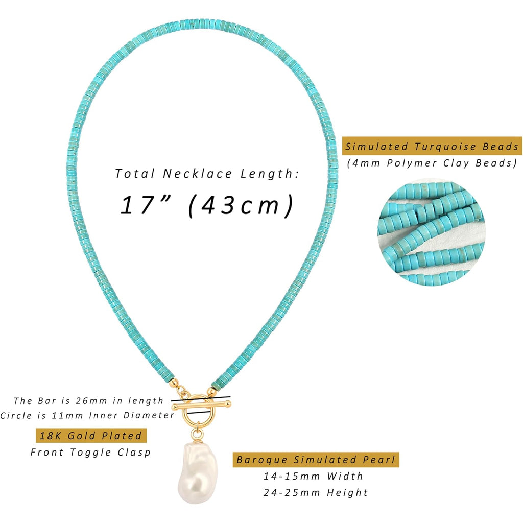 Aobei Pearl 18K Gold Plated Moon Star Lion Evil Eye Love Heart Cross Pendant Necklace Medallion Paperclip Chian Choker Layering Jewery for Women