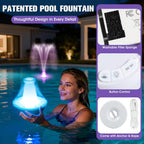 2026 Pool Fountain With Remote,Rechargeable Floating Pool Fountains With 10 Light Show,Pool Water Fountain Pump With Anchor,3 Spray Modes Swimming Pool Fountains For Inground Above Ground Pool