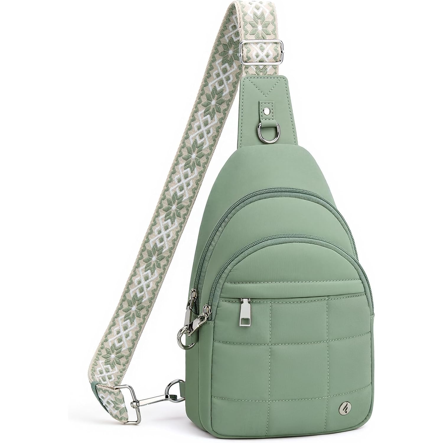 Anti Theft Sling Bag For Men & Women, Lightweight Puffer Rfid Crossbody Bag For Travel, Commuting & City Walking, Hands-Free Everyday Essentials Bag Green