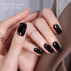 JMEOWIO Gel Nail Stickers Purple Red Black Semi Cured Gel Nail Strips Wraps UV/LED Nails Art Design Decoration Accessories
