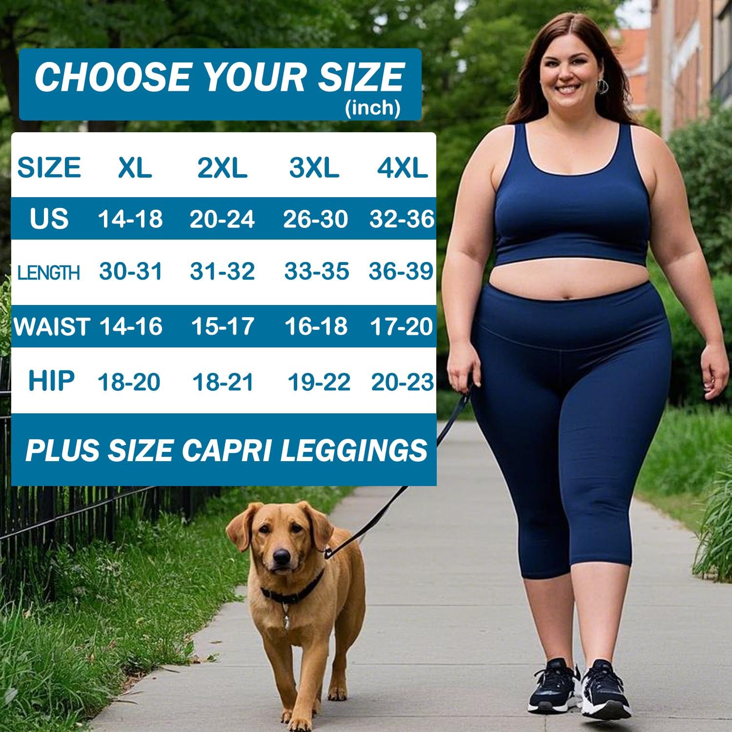 NEW YOUNG 3 Pack Plus Size Leggings for Women X-Large-4X,Capri Leggings for Women High Waisted Tummy Control Yoga Pants