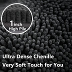 Bathroom Rug Sets 2 Piece, Extra Thick And Absorbent, Non-Slip, Machine Washable, Dry Quckily, Soft Cozy Plush, Used Under Shower Bathtub And Sink, Dark Grey