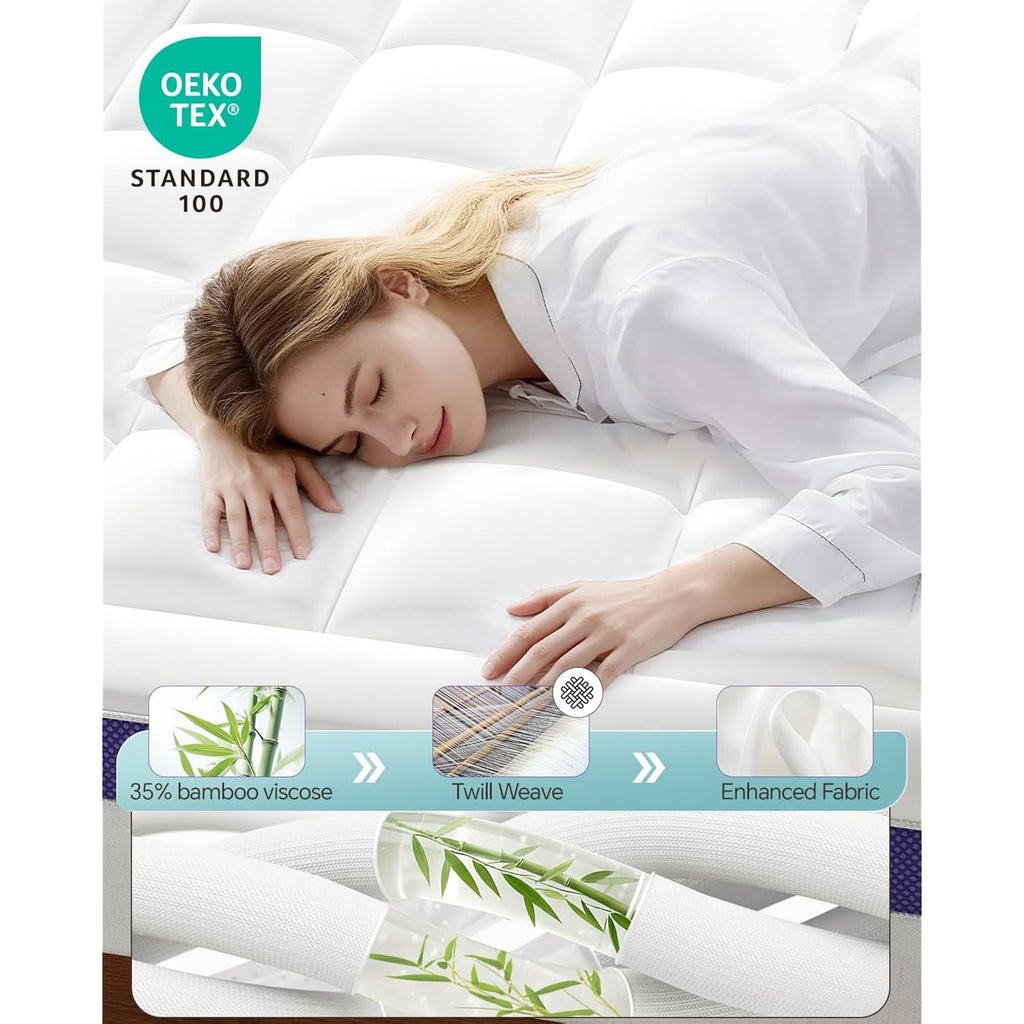 Dual Layer 4 Inch Memory Foam Mattress Topper Queen