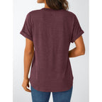 Women's Short Sleeve Shirts Henley Dressy Casual Summer Tops 2026 Spring Fashion Trendy Cute T-Shirts