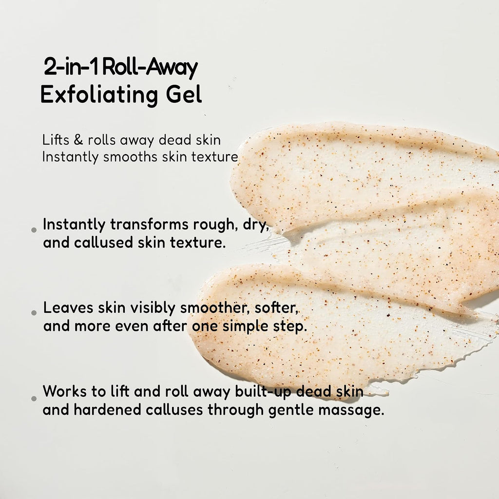 Buffout Callus Eraser Exfoliating Gel – Body Care Exfoliator Scrub & Exfoliant For Feet, Heels, Elbows & Knees – Dead Skin Care With Perlite & Apricot Seed Powder
