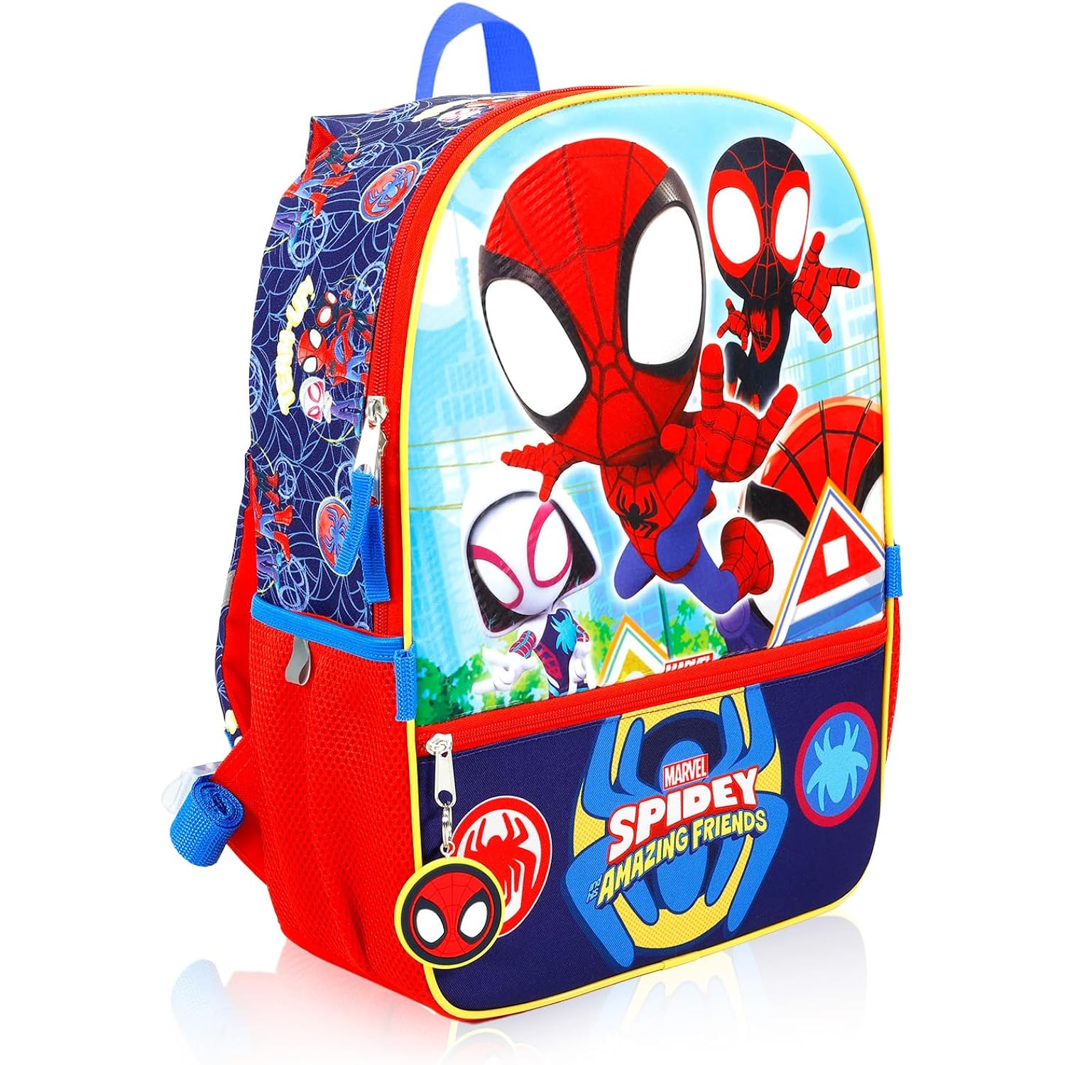Spidey And Friends Backpack With Lunchbox Set For Boys School Bundle, More | 16In Large Durable Spidey Bookbag W/ Insulated Lunch Box Plus Bottle, Stickers, More - Spidey And Friends School Supplies