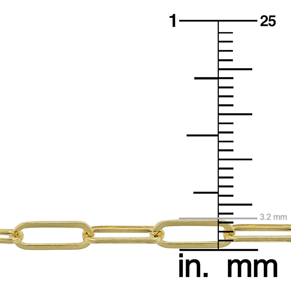 Kooljewelry Womens Chain Classic - 14k Yellow Gold Polished Paperclip Chain Necklace