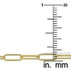 Kooljewelry Womens Chain Classic - 14k Yellow Gold Polished Paperclip Chain Necklace