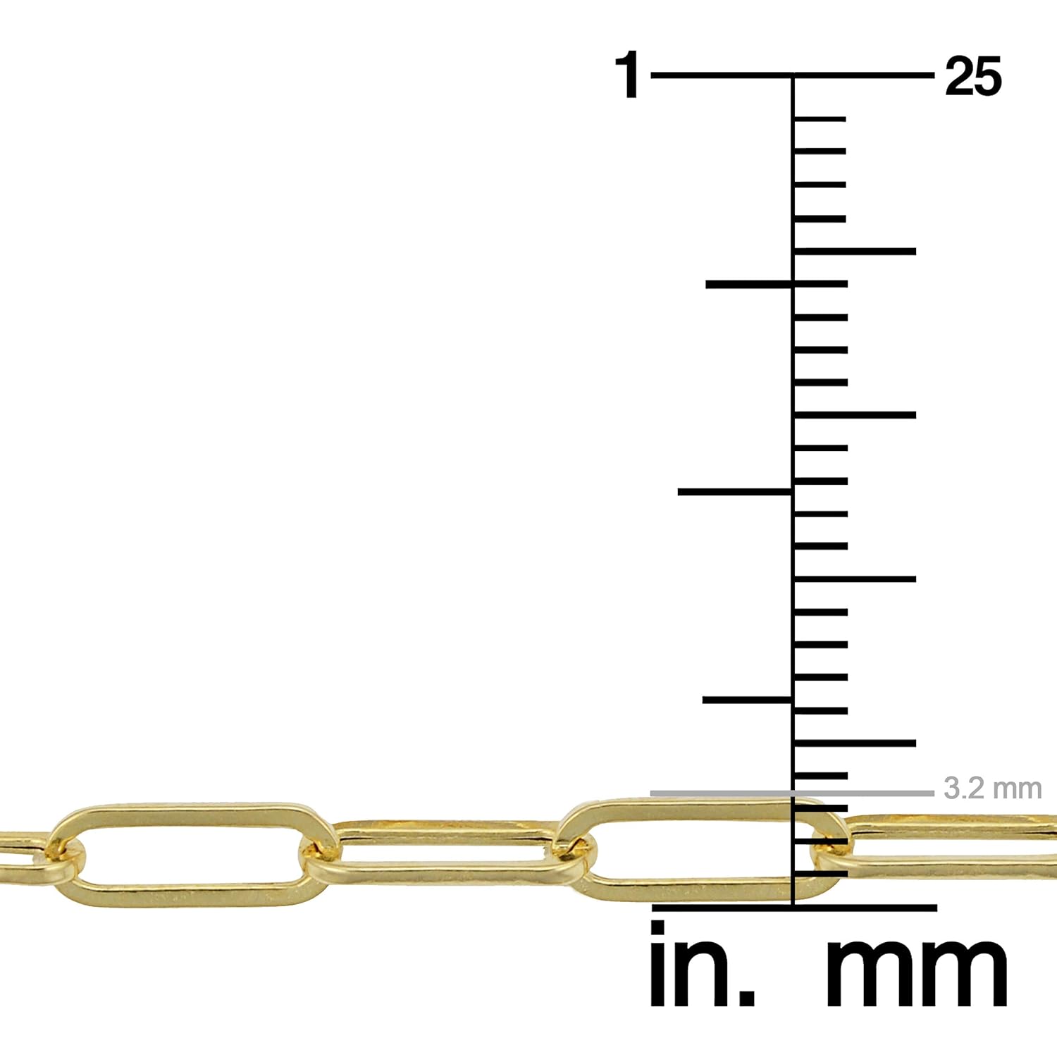 Kooljewelry Womens Chain Classic - 14k Yellow Gold Polished Paperclip Chain Necklace