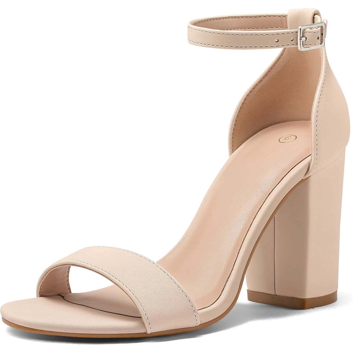 Women'S Chunky Block Heels Open Toe Ankle Strap 3.5 Inch Heeled Sandals