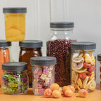 9 Pack Gray Wide Mouth Mason Jar Lids, One-Piece Lids, Plastic Mason Jar Lids Fit Ball, Kerr And More,Canning Lids(Gray)