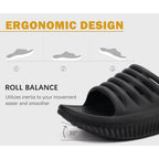 Kuailu Womens Recovery Sandals With Comfortable Plantar Fasciitis Support,Ladies Orthotic Open Toe Sport Slides Thick Cushion Reduces Stress On Feet,Joints & Back Post-Exercise