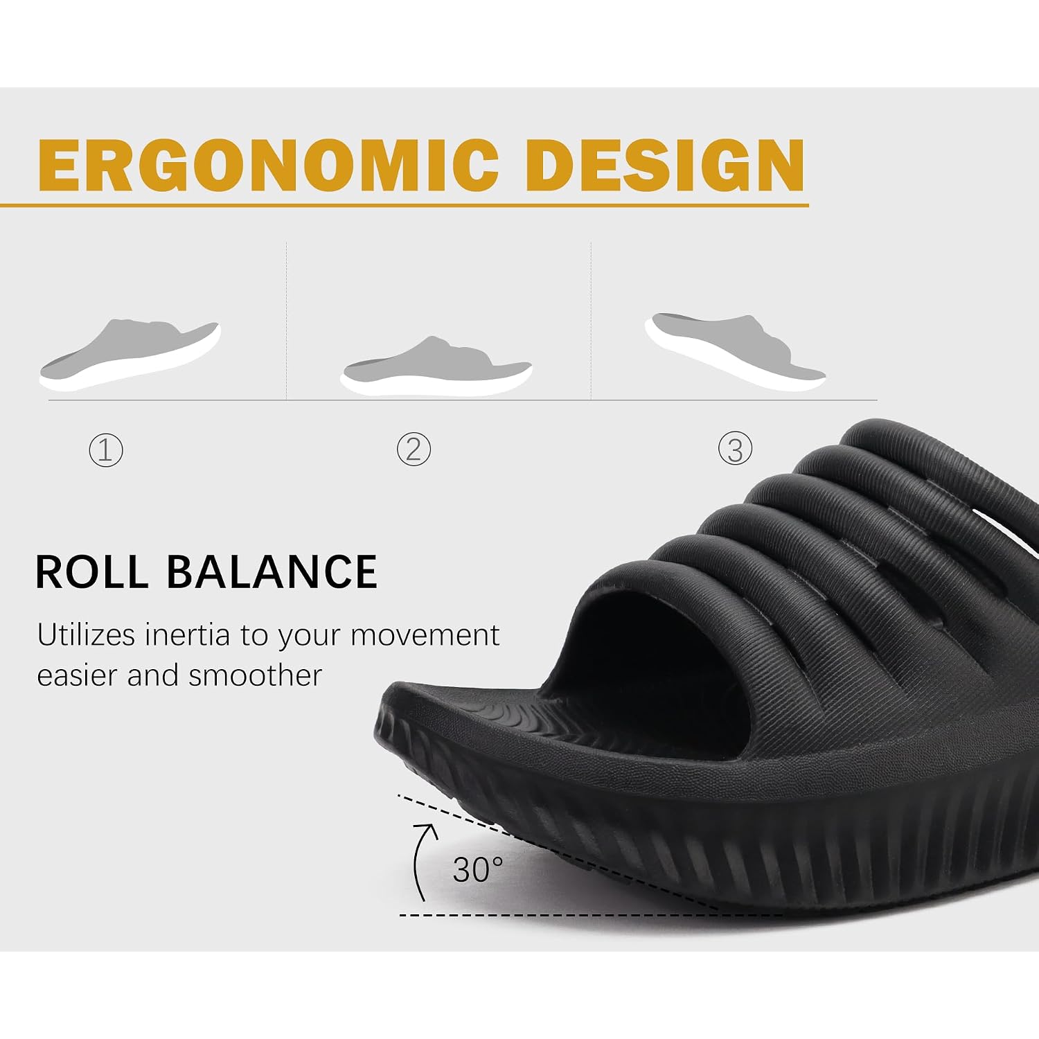 Kuailu Womens Recovery Sandals With Comfortable Plantar Fasciitis Support,Ladies Orthotic Open Toe Sport Slides Thick Cushion Reduces Stress On Feet,Joints & Back Post-Exercise