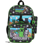 Bioworld Unisex Minecraft Adventure Mode 5-Piece Backpack Set (Little Kid/Big Kid), Green, One Size
