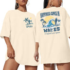 Graphic Tees Women Oversized T-Shirts: Summer Hawaiian Beach Tops Shirts Hawaii Tropical Beachy Short Sleeve Outfit Apricot