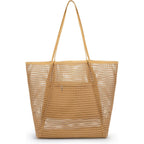 Iioscre Beach Bag for Women, Causal Hobo Pool Bags with Zipper Inner Pocket, Foldable Swim Tote Bag for Vacation Essentials