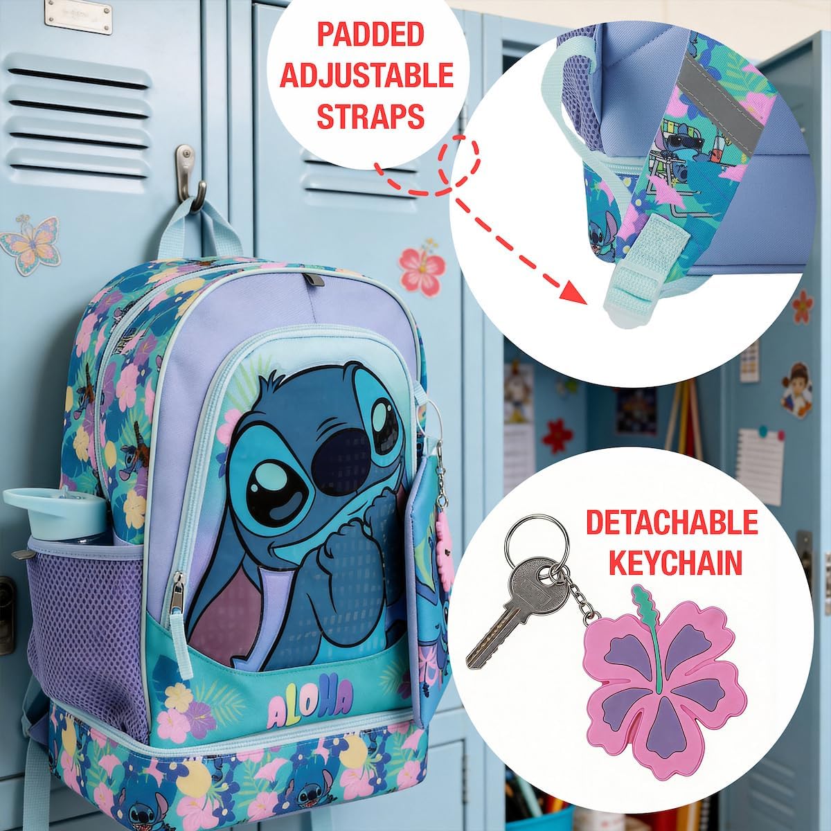 Bioworld Womens Kid Lilo & Stitch Backpack Set (Little Kid/Big Kid) Purple Onesize